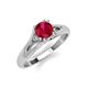4 - Adira 6.00 mm Round Ruby Solitaire Engagement Ring 