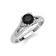 4 - Adira 6.00 mm Round Black Diamond Solitaire Engagement Ring 