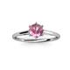 3 - Verena 6.50 mm Round Pink Tourmaline Solitaire Engagement Ring 