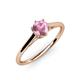 4 - Verena 6.50 mm Round Pink Tourmaline Solitaire Engagement Ring 