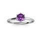 3 - Verena 6.50 mm Round Amethyst Solitaire Engagement Ring 