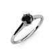 4 - Verena 6.00 mm Round Black Diamond Solitaire Engagement Ring 