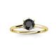 3 - Verena 6.00 mm Round Black Diamond Solitaire Engagement Ring 