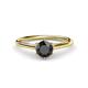 1 - Verena 6.00 mm Round Black Diamond Solitaire Engagement Ring 