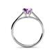 5 - Verena 6.50 mm Round Amethyst Solitaire Engagement Ring 
