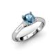 4 - Corona Blue Topaz Solitaire Engagement Ring 