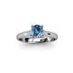3 - Corona Blue Topaz Solitaire Engagement Ring 