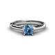 1 - Corona Blue Topaz Solitaire Engagement Ring 
