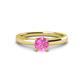 1 - Kyle 6.00 mm Round Lab Created Pink Sapphire Solitaire Engagement Ring 