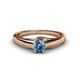 1 - Nixie 0.50 ct Blue Topaz Round (5.00 mm) Solitaire Engagement Ring  