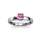 3 - Ilone Lab Created Pink Sapphire Solitaire Engagement Ring 