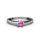 1 - Ilone Lab Created Pink Sapphire Solitaire Engagement Ring 