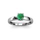 3 - Ilone Emerald Solitaire Engagement Ring 