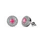 1 - Eryn Pink Tourmaline and Diamond Double Halo Stud Earrings 