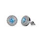1 - Eryn Blue Topaz and Diamond Double Halo Stud Earrings 