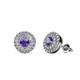 1 - Eryn Iolite and Diamond Double Halo Stud Earrings 