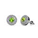 1 - Eryn Peridot and Diamond Double Halo Stud Earrings 