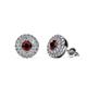 1 - Eryn Red Garnet and Diamond Double Halo Stud Earrings 