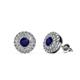 1 - Eryn Blue Sapphire and Diamond Double Halo Stud Earrings 