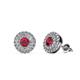 1 - Eryn Ruby and Diamond Double Halo Stud Earrings 