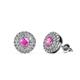 1 - Eryn Pink Sapphire and Diamond Double Halo Stud Earrings 