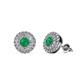 1 - Eryn Emerald and Diamond Double Halo Stud Earrings 