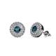 1 - Eryn Blue and White Diamond Double Halo Stud Earrings 