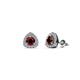 1 - Alkina Red Garnet and Diamond Stud Earrings 