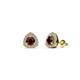1 - Alkina Red Garnet and Diamond Stud Earrings 