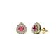 1 - Alkina Rhodolite Garnet and Diamond Stud Earrings 