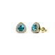1 - Alkina London Blue Topaz and Diamond Stud Earrings 