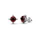 1 - Ceyla Red Garnet and Diamond Stud Earrings 