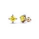 1 - Ceyla Lab Created Yellow Sapphire and Diamond Stud Earrings 