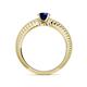 4 - Keona Blue Sapphire Solitaire Bridal Set Ring 