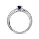 4 - Keona Blue Sapphire Solitaire Bridal Set Ring 