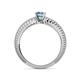 4 - Keona Aquamarine Solitaire Bridal Set Ring 