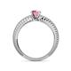 4 - Keona Pink Tourmaline Solitaire Bridal Set Ring 