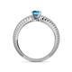 4 - Keona Blue Topaz Solitaire Bridal Set Ring 