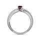 4 - Keona Red Garnet Solitaire Bridal Set Ring 