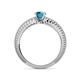 4 - Keona London Blue Topaz Solitaire Bridal Set Ring 