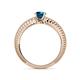 4 - Keona Blue Diamond Solitaire Bridal Set Ring 
