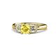 1 - Erela Signature Three Stone with Side Diamond Engagement Ring 