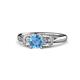 1 - Erela Signature Three Stone with Side Diamond Engagement Ring 