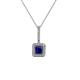 1 - Deana Blue Sapphire and Diamond Womens Halo Pendant Necklace 