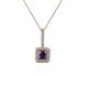1 - Deana Iolite and Diamond Womens Halo Pendant Necklace 