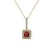 1 - Deana Ruby and Diamond Womens Halo Pendant Necklace 