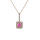 1 - Deana Pink Sapphire and Diamond Womens Halo Pendant Necklace 