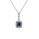 1 - Deana Blue and White Diamond Womens Halo Pendant Necklace 
