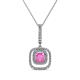 1 - Rosalyn Pink Sapphire and Diamond Halo Pendant 