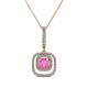 1 - Rosalyn Pink Sapphire and Diamond Halo Pendant 